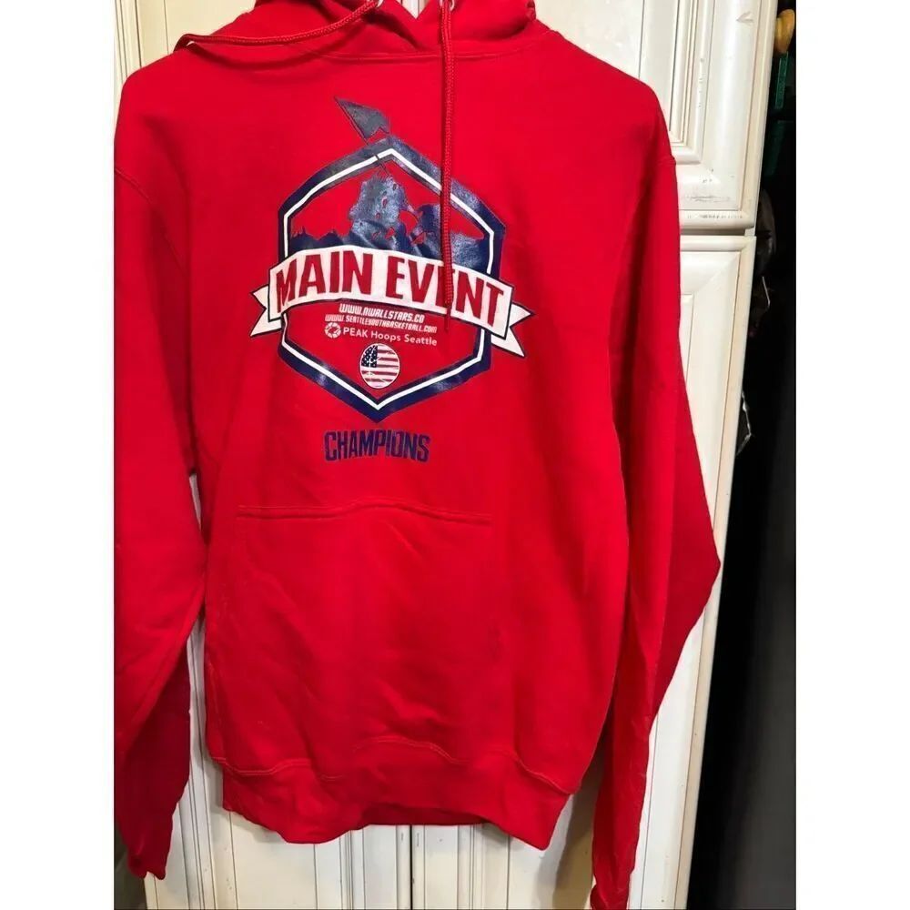 Port & Company Men's Main Event Champions Core Fleece Hoodie Red Small NWOT
